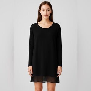 Allsaints Black Tunic Vega Dress Women's Size 4 Long Sleeve Relaxed Classic